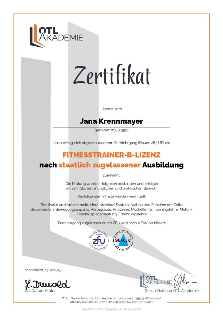 B-Trainer Zertifikat